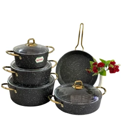Набор кастрюль и сковородок Eviz EE-ZZ-006, гранит, черный, 9 предметов Набор кастрюль и сковородок Eviz EE-ZZ-006, гранит, черный, 9 предметов
