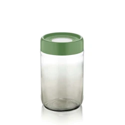 Банка для хранения Qlux Rainbow C-00425, 660 мл, стекло, зеленый/прозрачный
