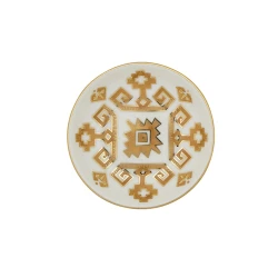 Миска Porland Arabesque 04ALM006031, 10 см, фарфор, белая/золотистая