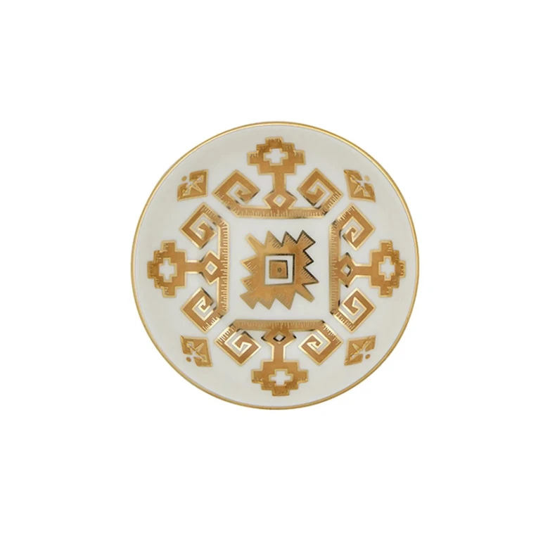 Kasa Porland Arabesque 04ALM006031, 10 sm, farfor, ağ/qızılı