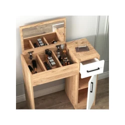 Туалетный столик Art Mebel, ламинат, 120x80x40 см, белый/вотан