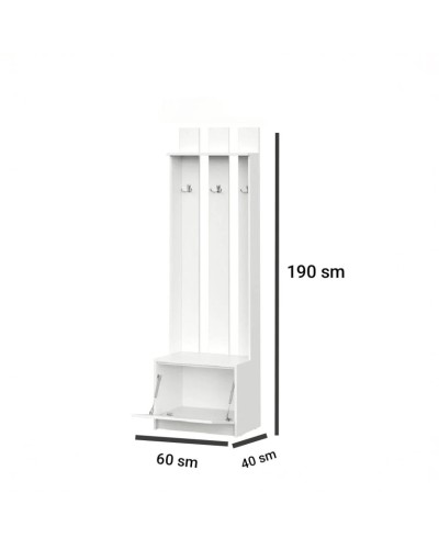 Rəfli asılqan Ev Plus 12116097, 60x40х190 sm