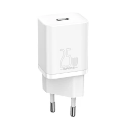 Сетевое зарядное устройство Baseus Super Si Quick Charger 1C 25W EU Sets With Mini Cable Type-C to Type-C 3A 1m TZCCSUP-L02, Белый