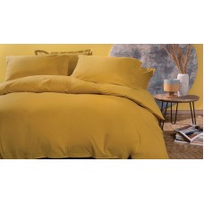 Yataq dəsti Yataş Plain XL, yorğan üzü 220x240 sm, mələfə 180x200 sm, yastıq üzü 50x70 sm (2 əd), ikinəfərlik, pambıq, sarı