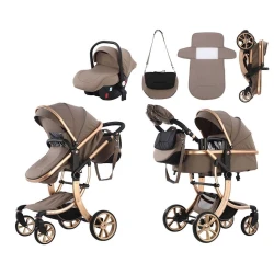 Детская коляска Kidilo G600+C, коричневая Детская коляска Kidilo G600+C, коричневая