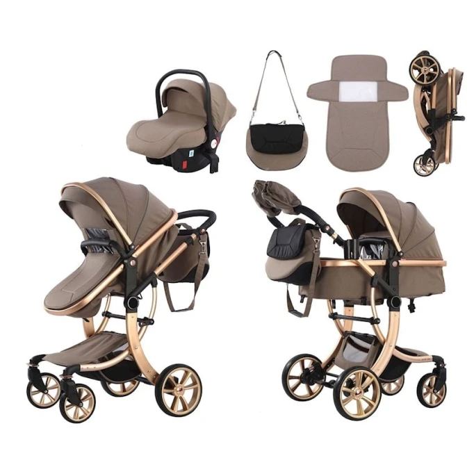 Uşaq arabası Kidilo G600+C, qəhvəyi