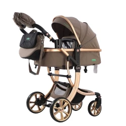 Детская коляска Kidilo G600+C, коричневая Детская коляска Kidilo G600+C, коричневая