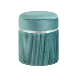 Пуфик 57, ткань, голубой, 40x35x35 см