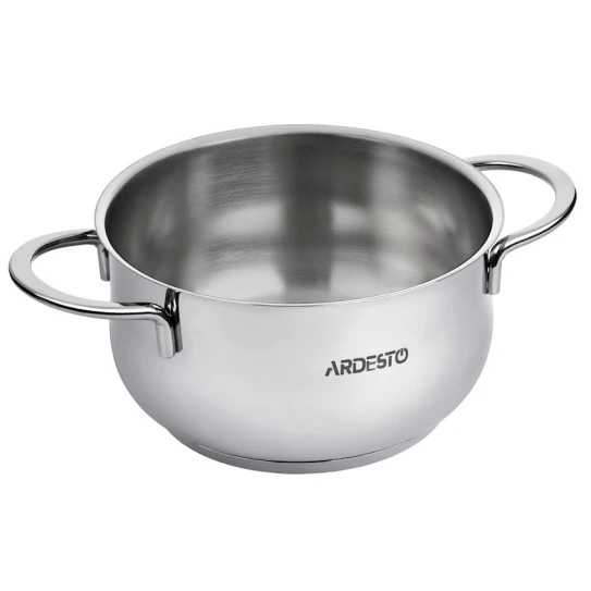 Кастрюля Ardesto Black Mars AR0718S, 1.8 л, серебристая, с крышкой