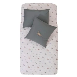 Набор с мягкой защитой в кроватку Dinosaurus, хлопок, белый/зелёный, 7 предметов