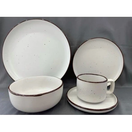 Boşqab dəsti 8292-37, keramika, ağ, 4 nəfərlik