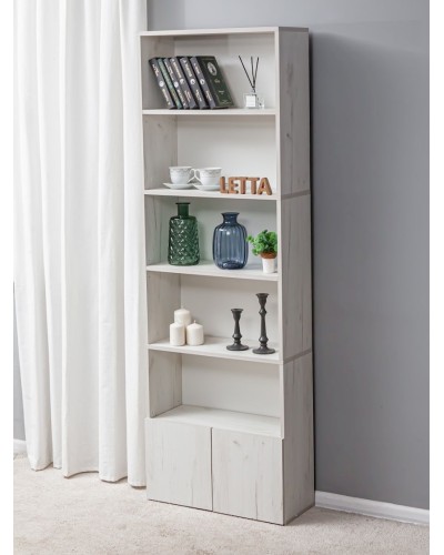 Stellaj Letta Stvorki Dub White, 181х24х60 sm, LDSP, ağ