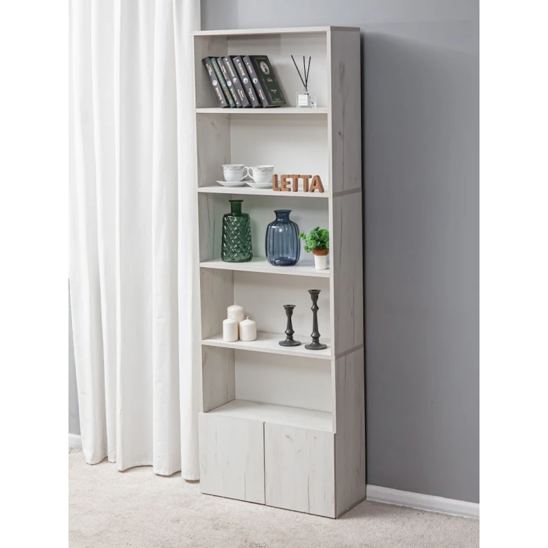 Стеллаж Letta Stvorki Dub White, 181х24х60 см, ЛДСП, белый Стеллаж Letta Stvorki Dub White, 181х24х60 см, ЛДСП, белый