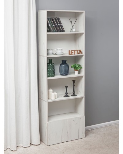 Stellaj Letta Stvorki Dub White, 181х24х60 sm, LDSP, ağ