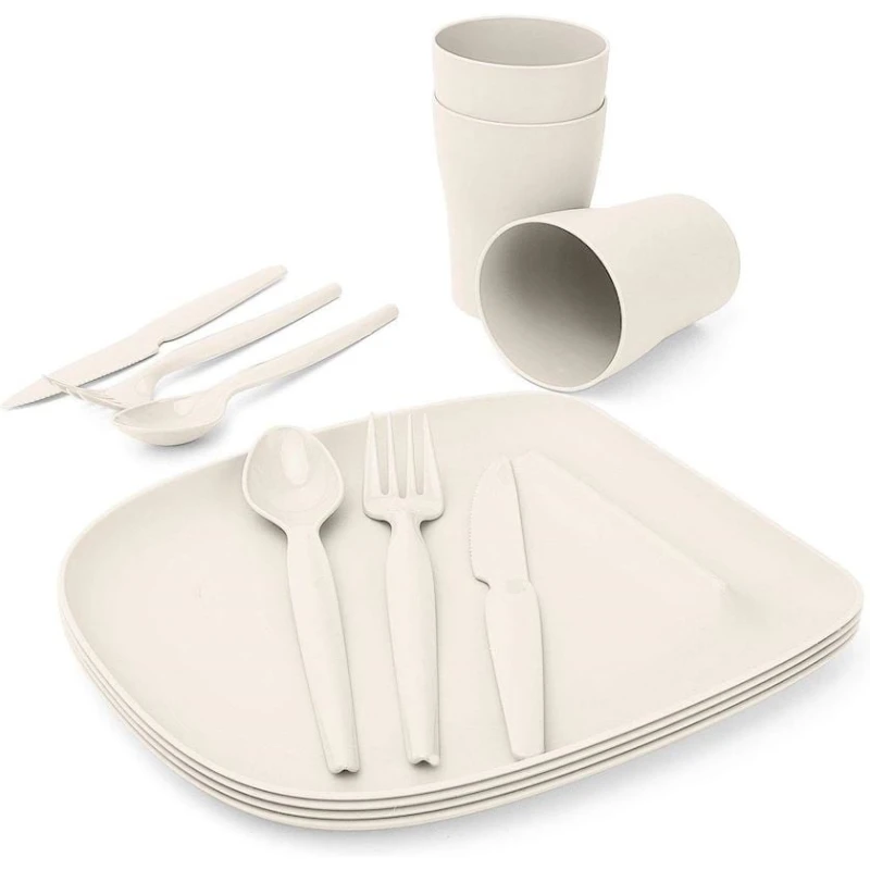 Набор для пикника Madame Coco B07YNNQ1NS, 6 персон, 32 предмета, молочный Набор для пикника Madame Coco B07YNNQ1NS, 6 персон, 32 предмета, молочный