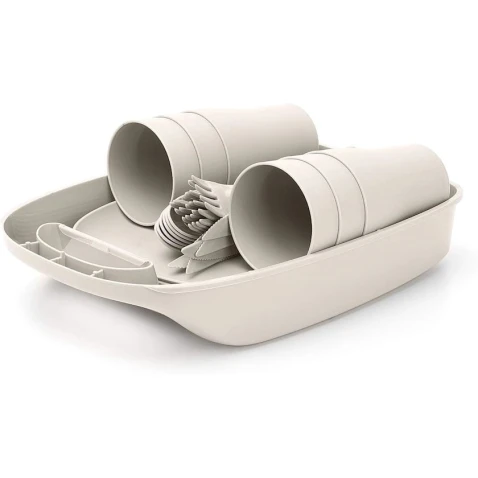 Набор для пикника Madame Coco B07YNNQ1NS, 6 персон, 32 предмета, молочный Набор для пикника Madame Coco B07YNNQ1NS, 6 персон, 32 предмета, молочный