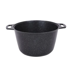 Кастрюля Kukmara Мраморная kmt102-1a, с крышкой, алюминий, черная, 30 см, 10 л