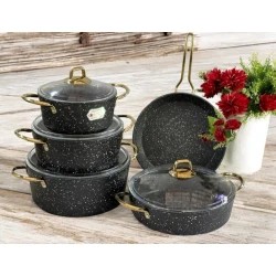 Qazan dəsti SWEETHOME-004, qara, 5 əd