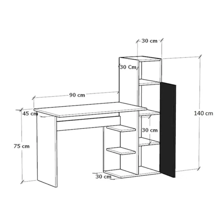 Письменный стол Diamond, белый, 45x122x75/140см Письменный стол Diamond, белый, 45x122x75/140см