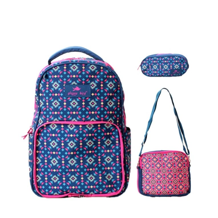 Набор Glossy Bird GB2595P-V, рюкзак, мини-сумка и пенал, фиолетовый, 40x28 см