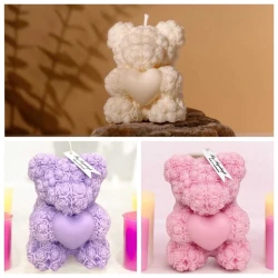 Ароматическая свеча HappyS_1002-S Teddy Organic, натуральный соевый воск, 10 см, товар в ассортименте