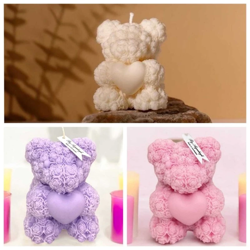 Ароматическая свеча HappyS_1002-S Teddy Organic, натуральный соевый воск, 10 см, товар в ассортименте