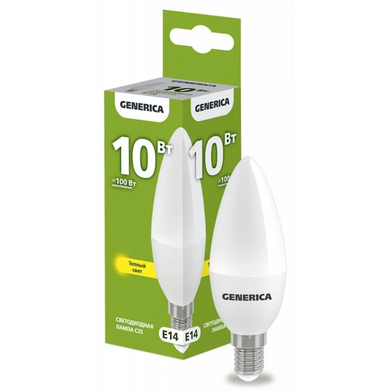 LED lampa Generica C35 E14, 10Vt, 3000K LED lampa Generica C35 E14, 10Vt, 3000K