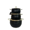 Набор кастрюль HausRoland ZGH_00540, нержавеющая сталь, черный/золотистый, 18/20/24 см, 6 предметов Набор кастрюль HausRoland ZGH_00540, нержавеющая сталь, черный/золотистый, 18/20/24 см, 6 предметов