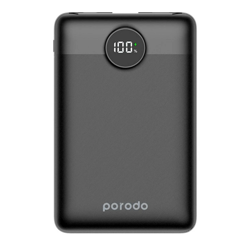 Внешний аккумулятор Porodo Super Slim Power Bank 10000 mAh Black Внешний аккумулятор Porodo Super Slim Power Bank 10000 mAh Black