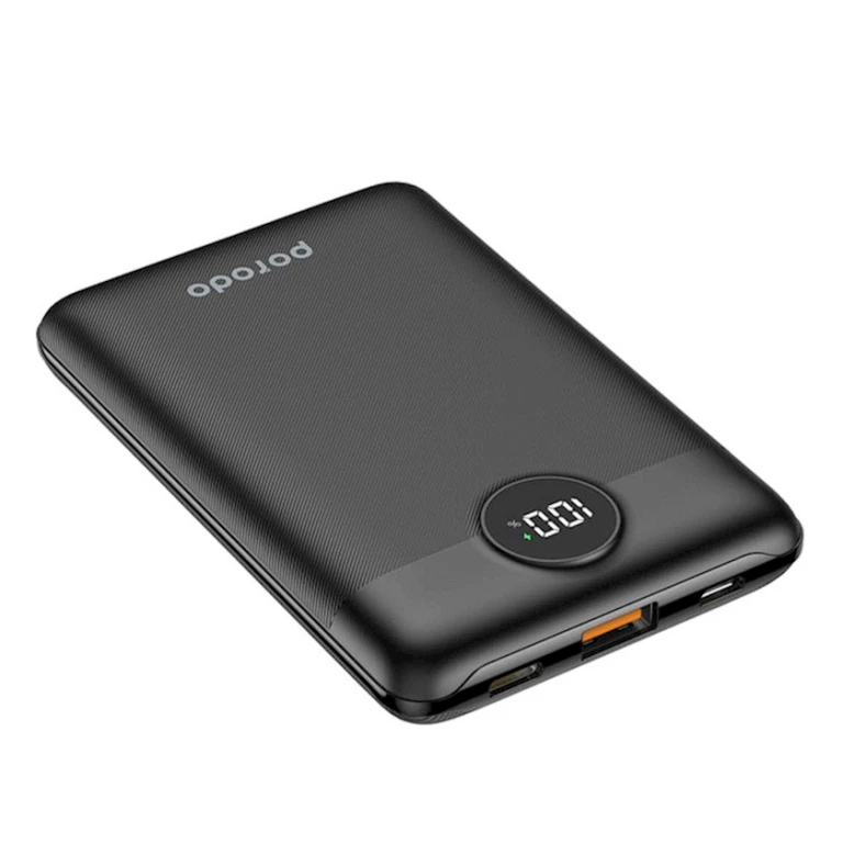Внешний аккумулятор Porodo Super Slim Power Bank 10000 mAh Black Внешний аккумулятор Porodo Super Slim Power Bank 10000 mAh Black