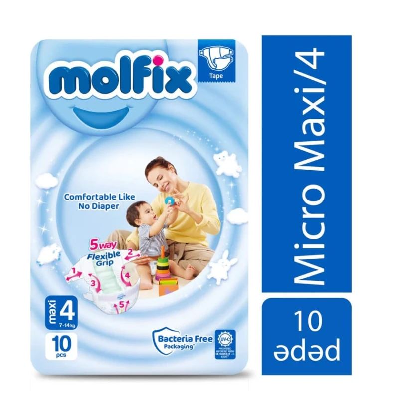 Подгузники Molfix размер 4, 10 штук