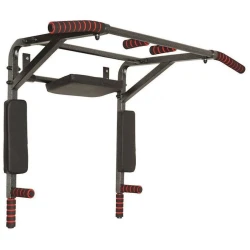 Турник, брусья, пресс 3в1 настенный, черный/красный