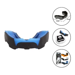 Boks kapası Venum 1472 bir çənəli, silikon, qara/mavi, 4x4 sm