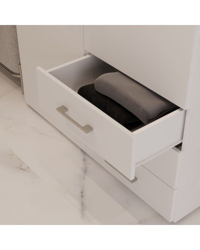 Şkaf Art Mebel Art-60-9, LDSP, ağ, 50x60x210 sm