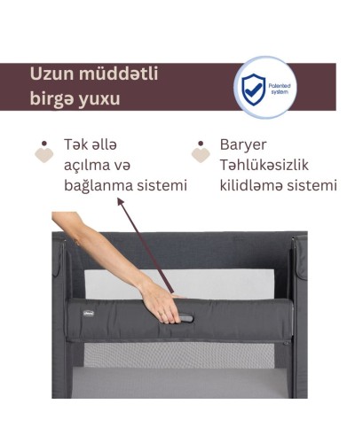 Uşaq çarpayısı Chicco Next2Me Forever, boz/rice - 05079650270000