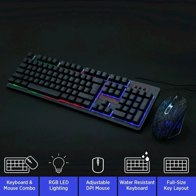 Комплект клавиатура и мышь K13 RGB Backlit Комплект клавиатура и мышь K13 RGB Backlit