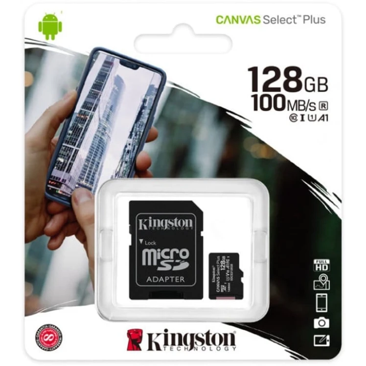 Карта памяти Kingston Canvas Select Plus 128GB microSDXC Class 10 Карта памяти Kingston Canvas Select Plus 128GB microSDXC Class 10