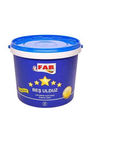 İnşaat boyası Fab boya Beş Ulduz, ağ, 25 kq