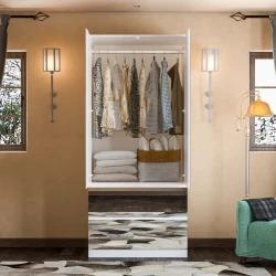 Шкаф Art Mebel Art-80-14, ЛДСП, белый, 50х80х210 см