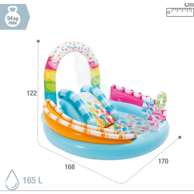 Надувной бассейн Intex H57225588144, 170x168x122 см, 165 л, разноцветный