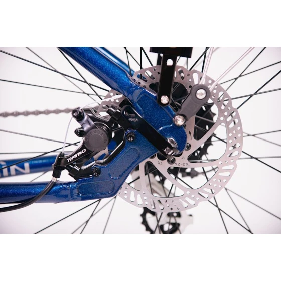 Городской и туристический велосипед Qremin TG 3.8s синий/черный, алюминиевый сплав