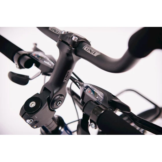 Городской и туристический велосипед Qremin TG 3.8s синий/черный, алюминиевый сплав