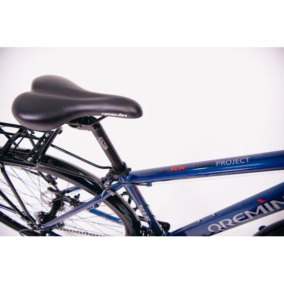 Городской и туристический велосипед Qremin TG 3.8s синий/черный, алюминиевый сплав