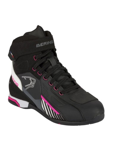 Qadınlar üçün motosikl botları BERING Tiger BBO366 Black/White/Fuchsia, ölçü T36
