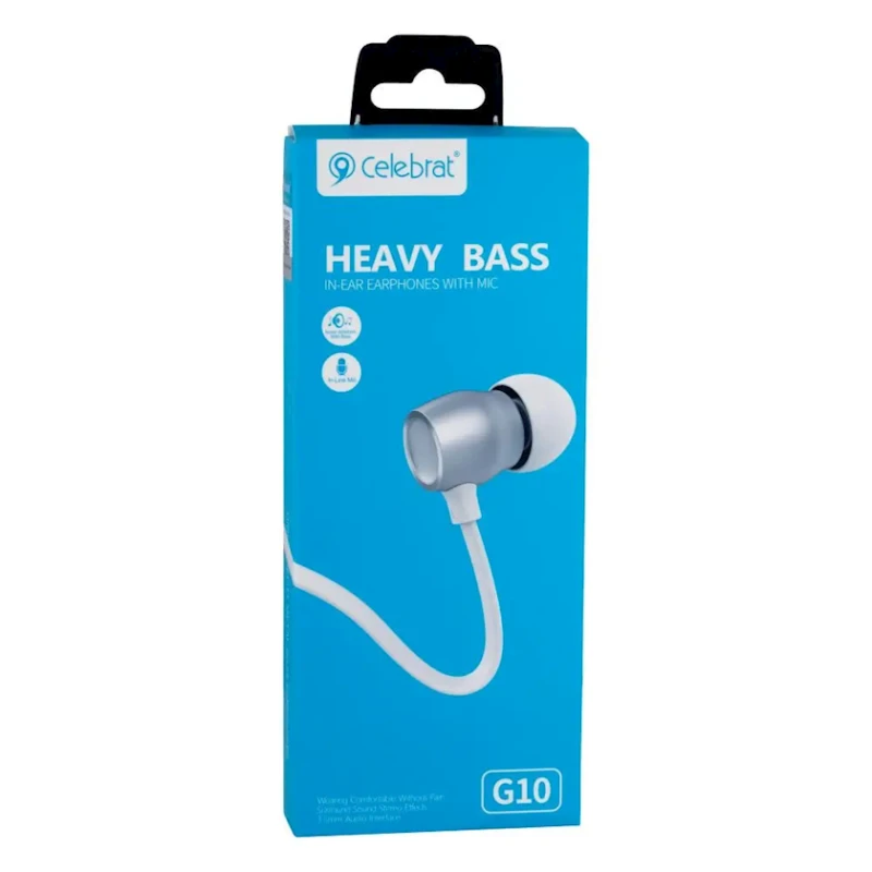 Проводные наушники Celebrat G10 Silver