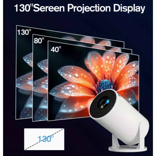 Мини круглый проектор 4K HD White Мини круглый проектор 4K HD White