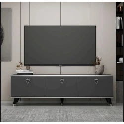 Тумба под ТВ TV Stend 015, ЛДСП, антрацит, 180x55x33 см Тумба под ТВ TV Stend 015, ЛДСП, антрацит, 180x55x33 см