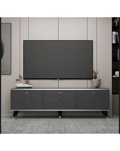 TV üçün tumba TV Stend 015, LDSP, antrasit, 180x55x33 sm