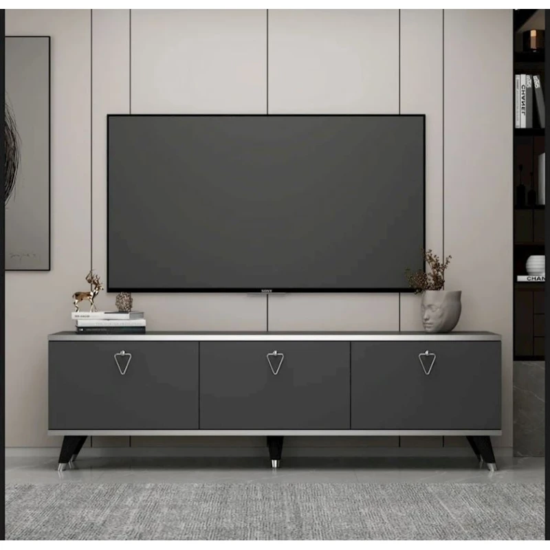 Тумба под ТВ TV Stend 015, ЛДСП, антрацит, 180x55x33 см Тумба под ТВ TV Stend 015, ЛДСП, антрацит, 180x55x33 см