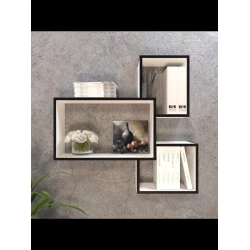 Полка настенная Art Mebel 35, ламинат, 83х89х20 см, белая/черная Полка настенная Art Mebel 35, ламинат, 83х89х20 см, белая/черная